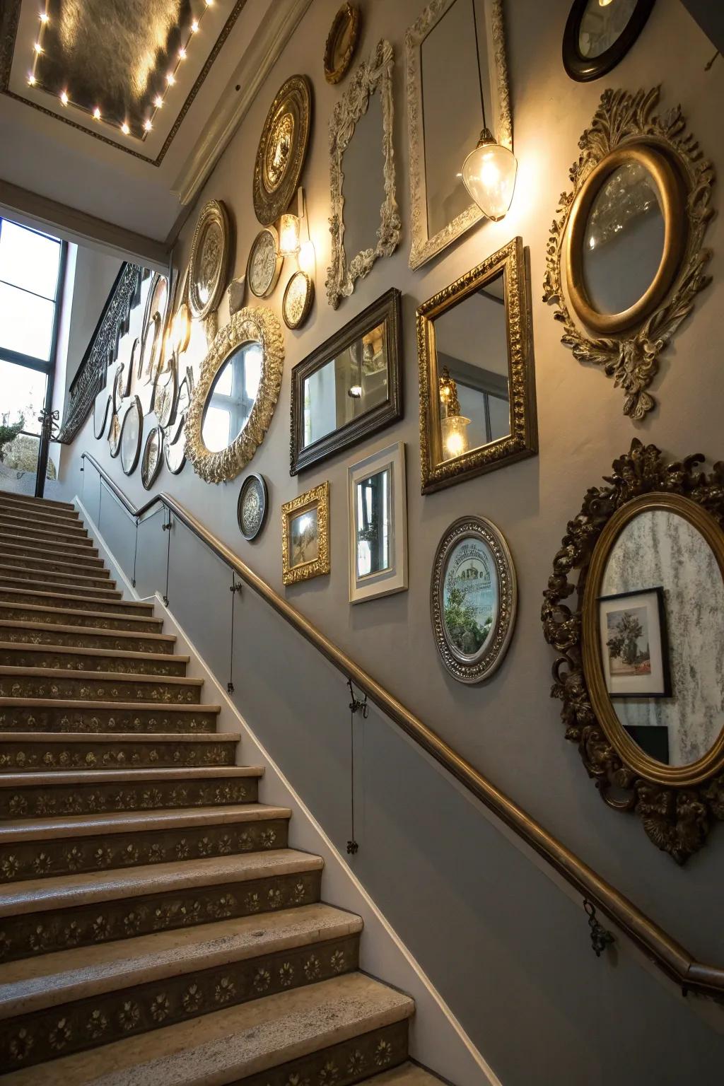 Mirrors have the ability to enhance the feeling of spaciousness and brightness in your staircase area.