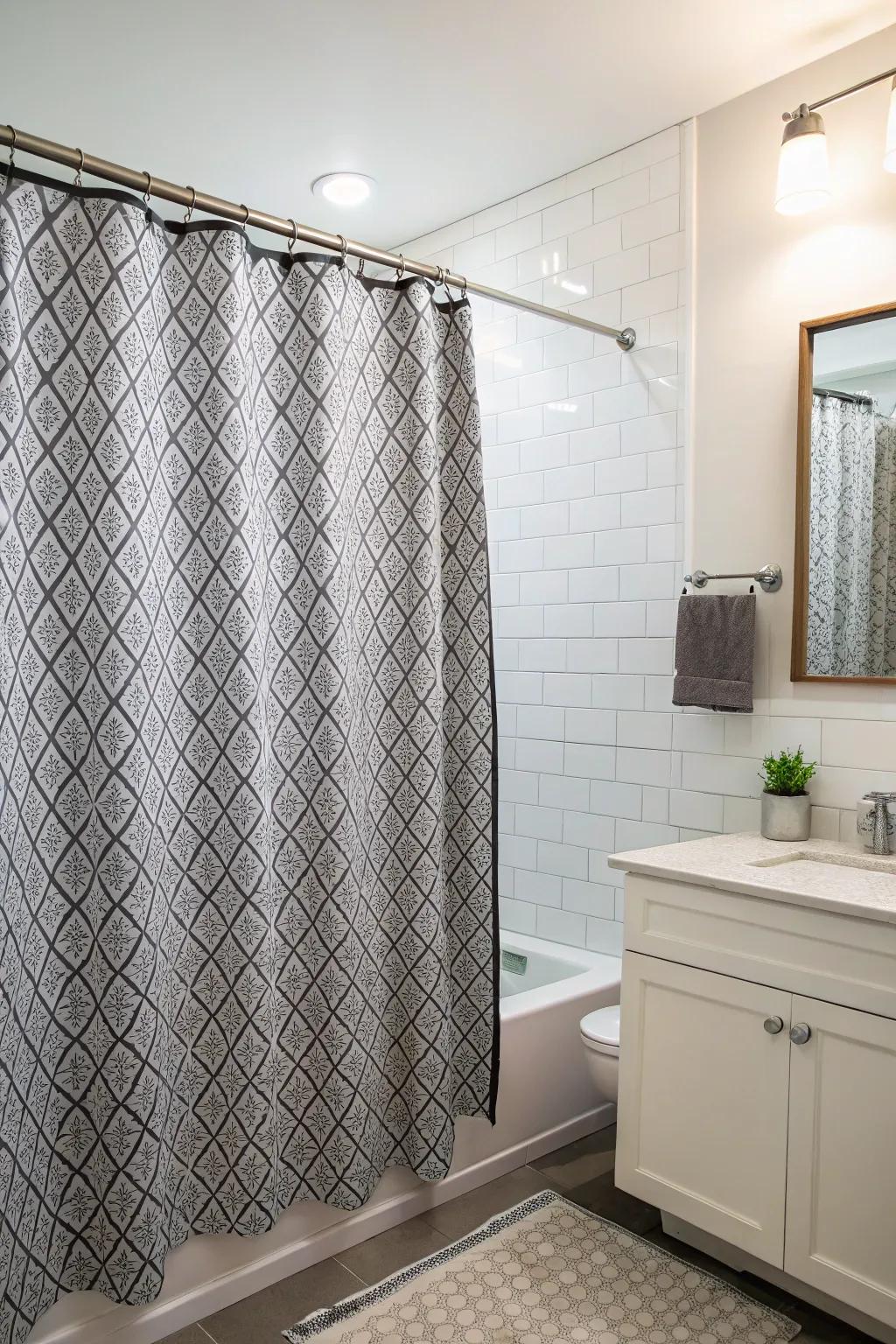 Customize your bathroom with a bespoke shower curtain.