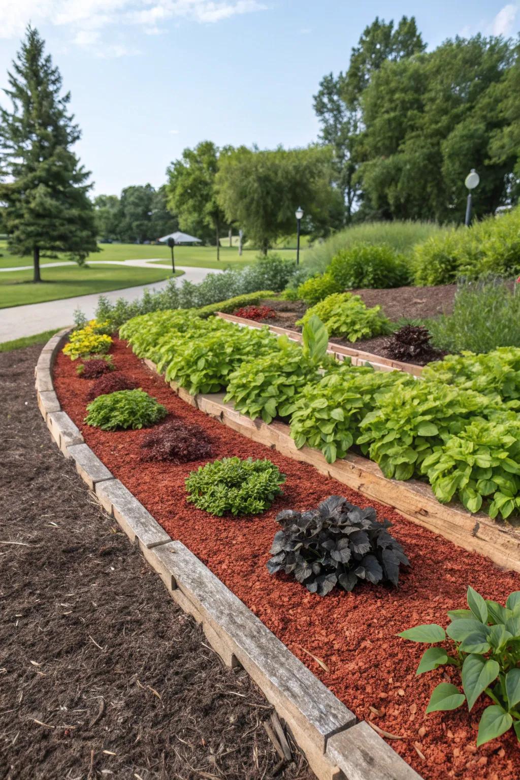 Amplify your garden's charm with vibrant mulch beds.