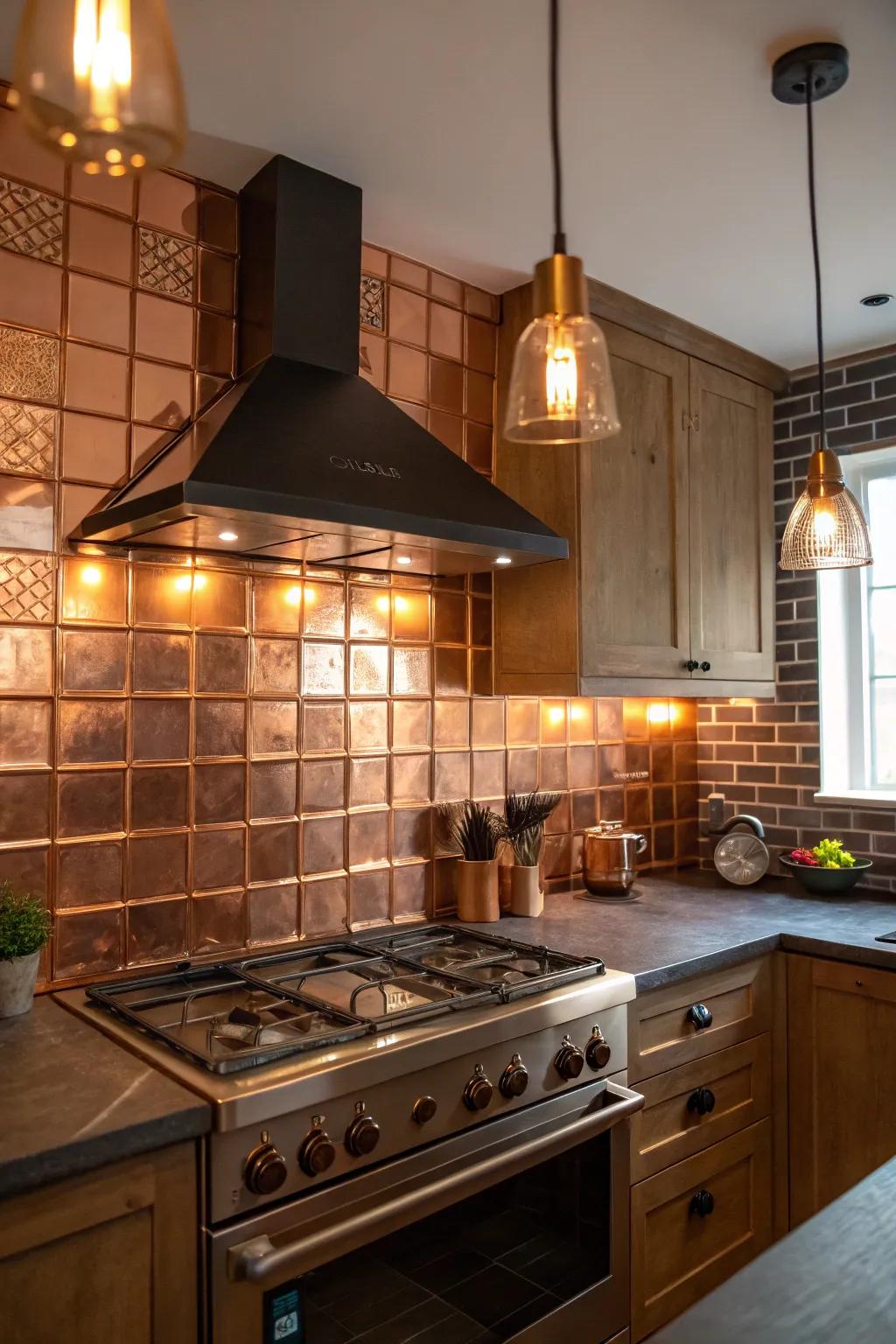 Metallic accents enhance your kitchen's sophisticated charm.