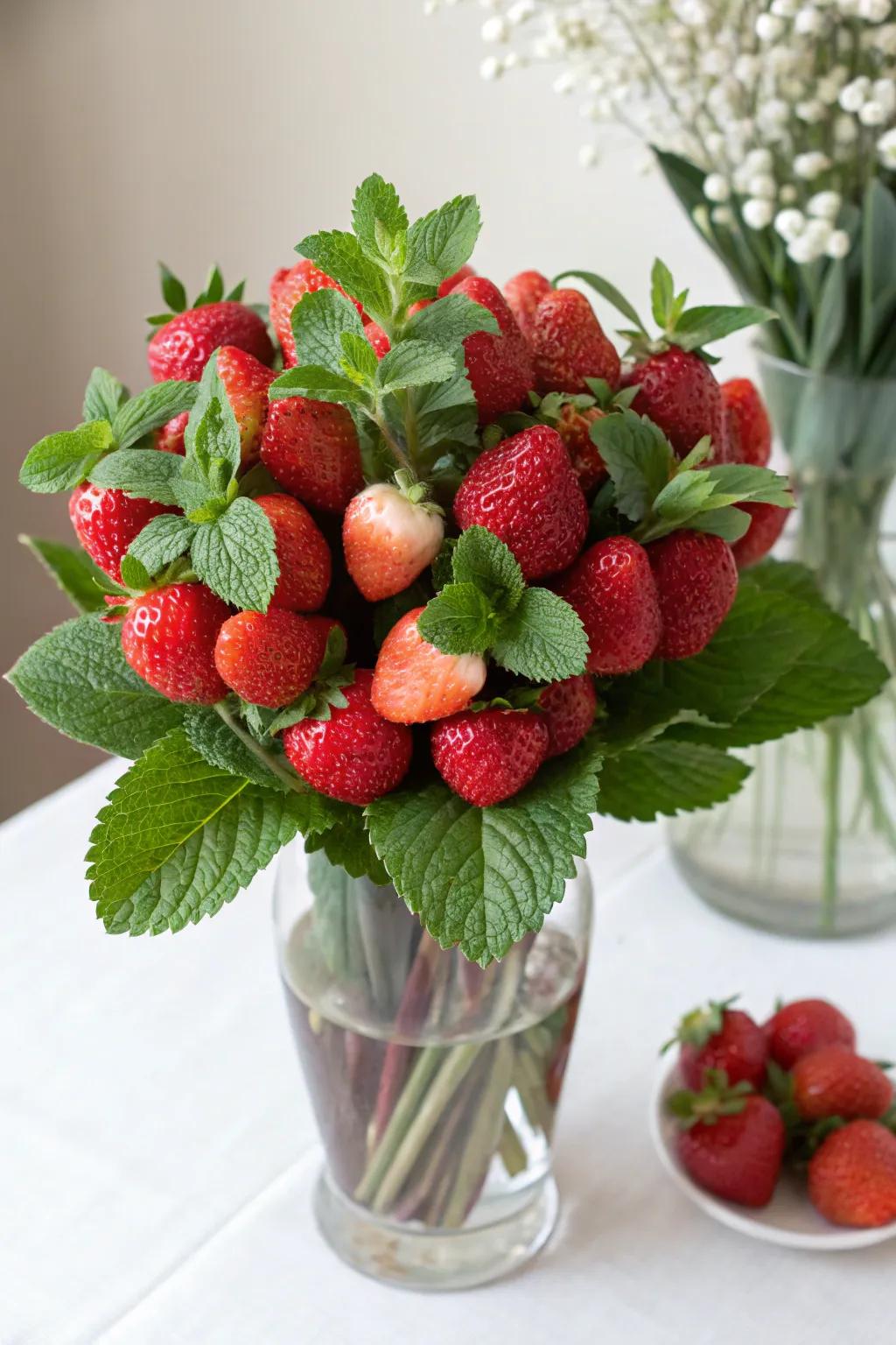 An exceptional consumable arrangement featuring Crimson Berries and emerald sprigs.