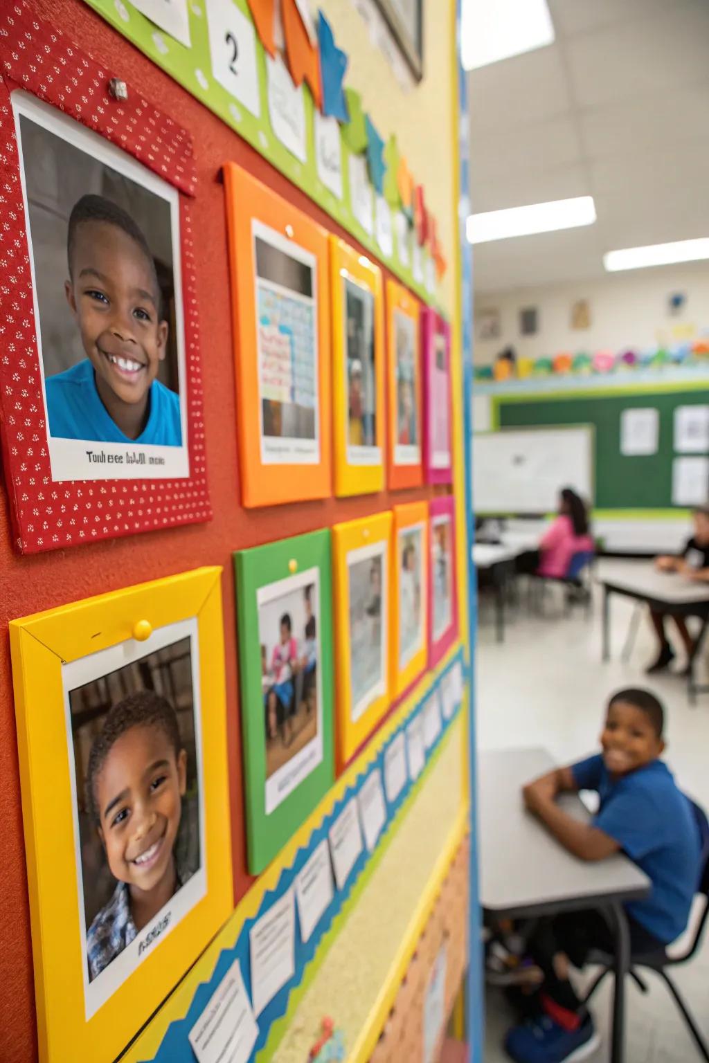 An appealing collaborative photo display featuring student images.