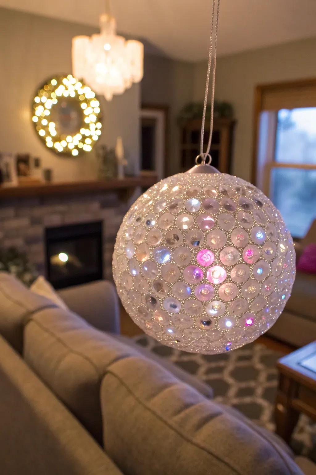 Spangle-coated ornaments contribute an element of allure.