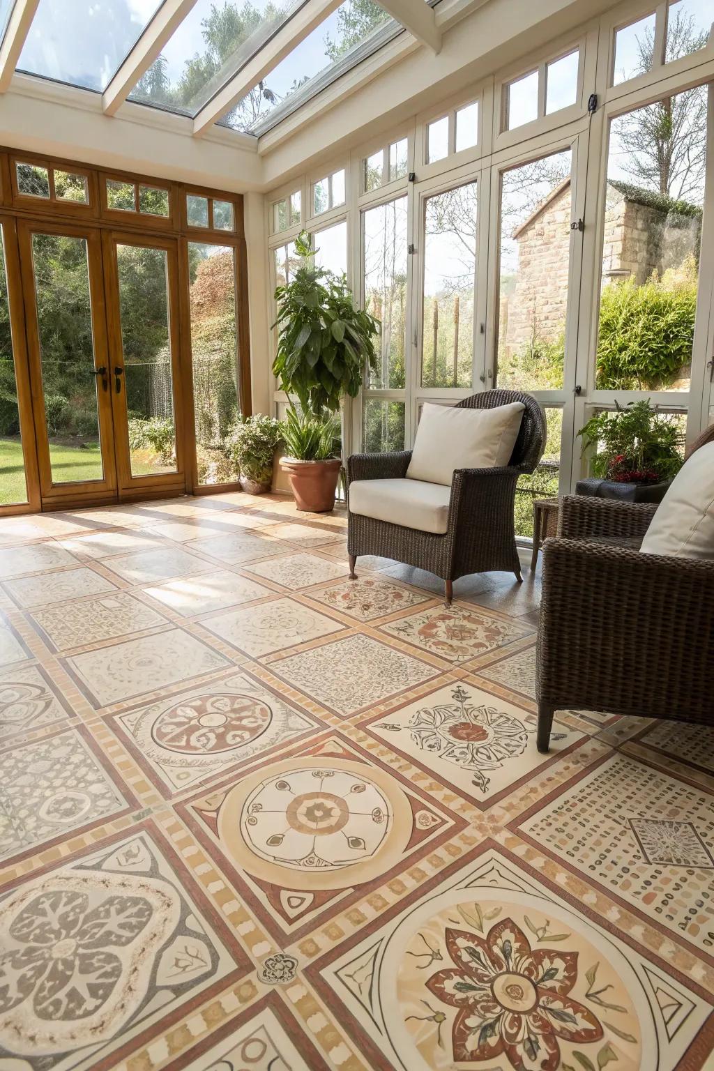 Ceramic tiles provide durability with a hint of creative expression.