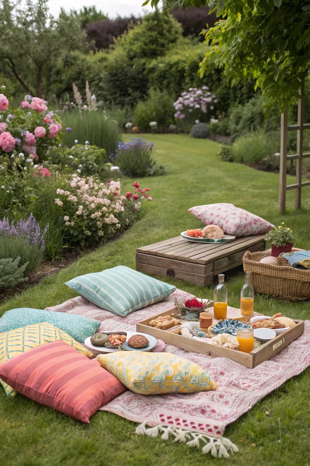 A comfortable outdoor feast presents a carefree yet captivating Sweet 16 festivity.
