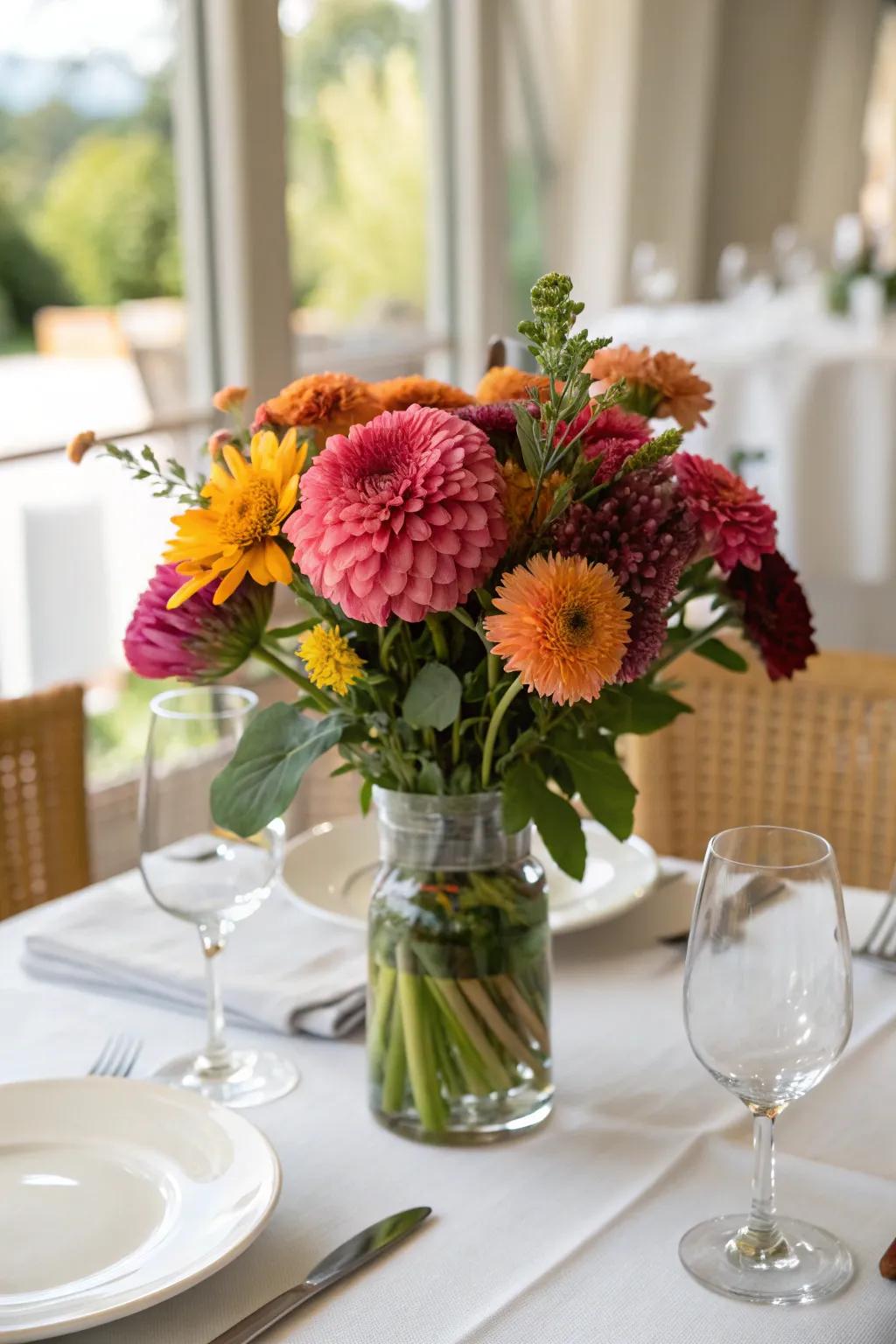 Lively botanical arrangements introduce sophistication to every tablescape.