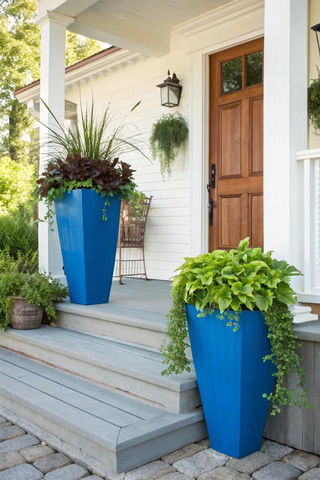 Bright planters can revolutionize your entire porch aesthetic.