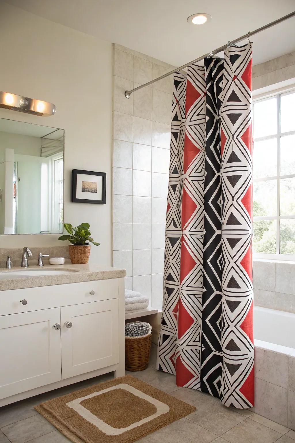 An audacious design has the potential to metamorphose your shower curtain into an objet d'art.