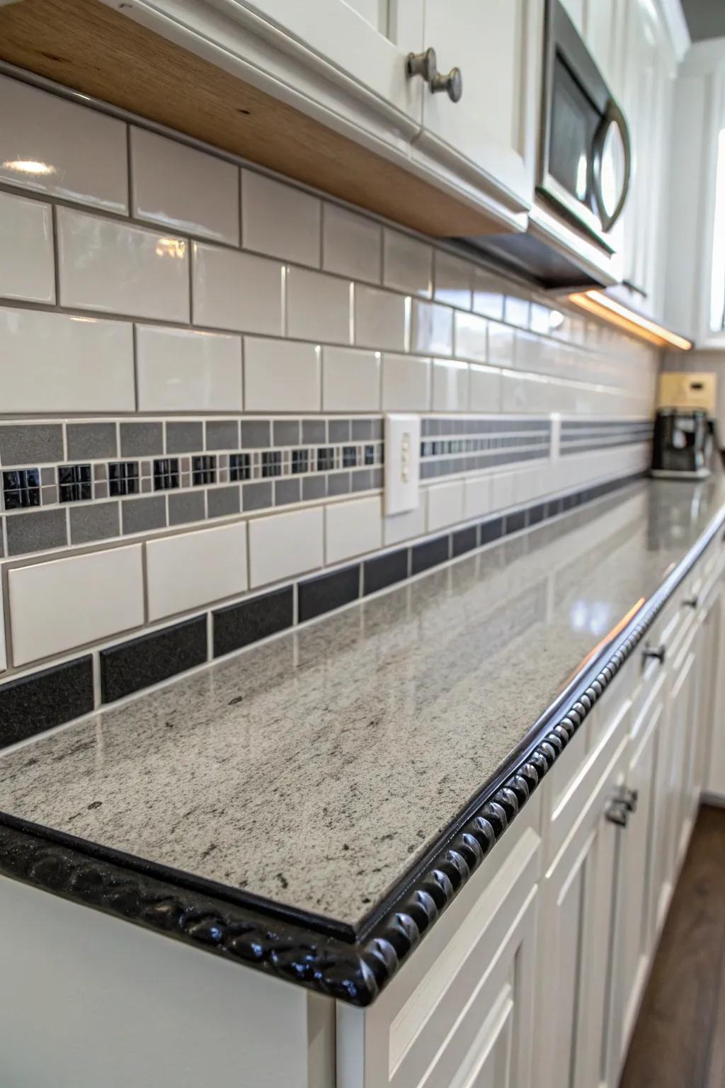 Pencil trim brings an elegant element to your tile designs.