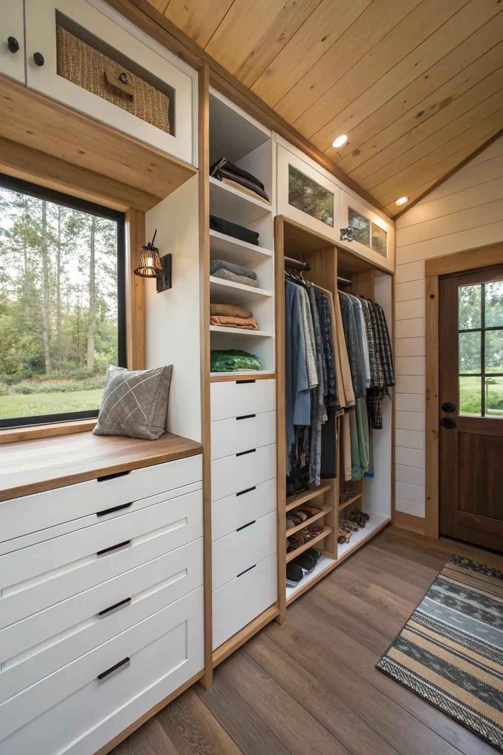 A custom built-in wardrobe maximizes space and looks great.