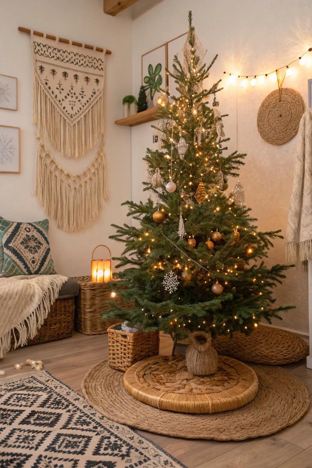 Wicker tree skirts add a sense of rustic refinement to your holiday display.