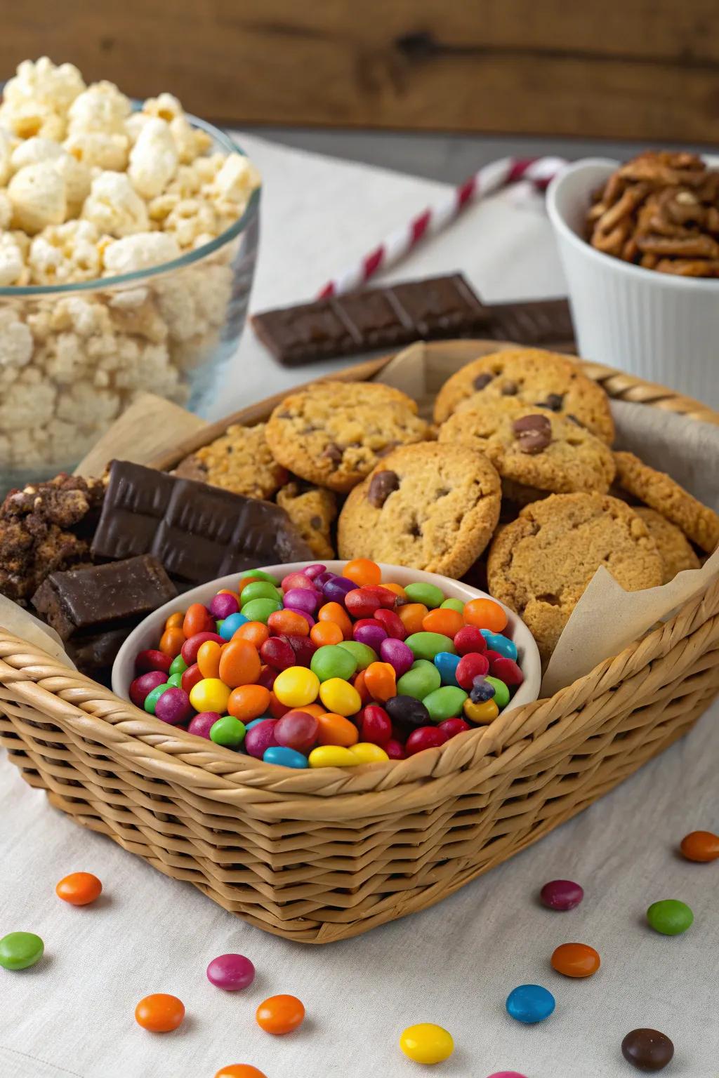 A snack basket that's a treat for the eyes and the taste buds.