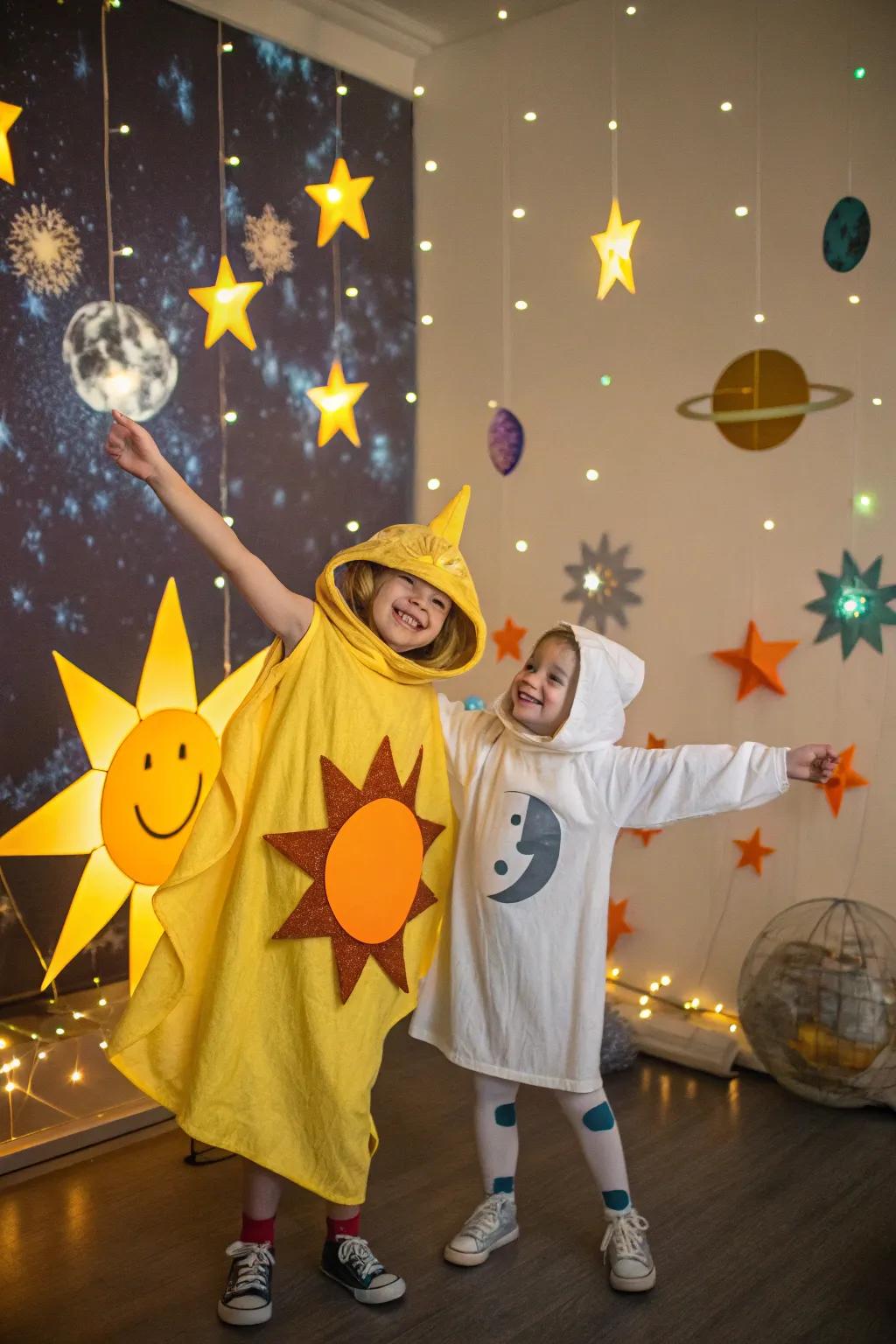 Harmonious heaven: twins as the sun and moon.