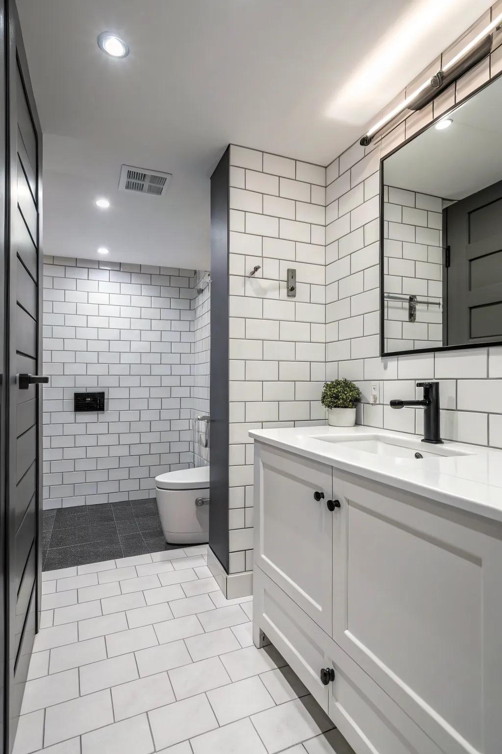 A peaceful single-color theme enhances the area.