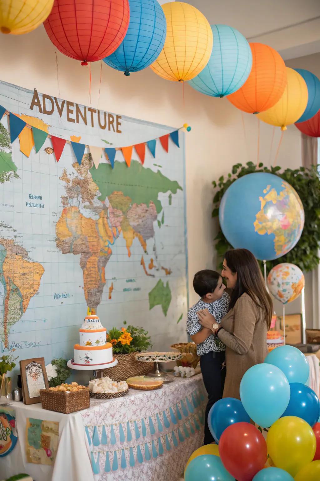 An adventure-inspired scenic display that evokes wanderlust and discovery.