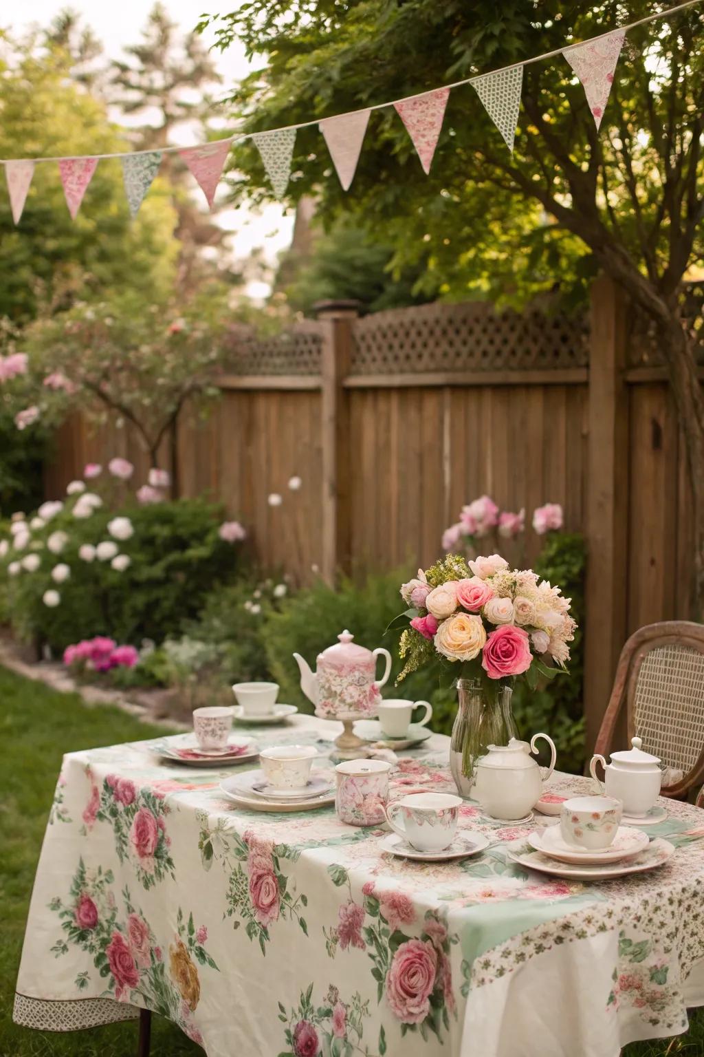 Savor a classy outdoor high tea amid stunning floral arrangements.
