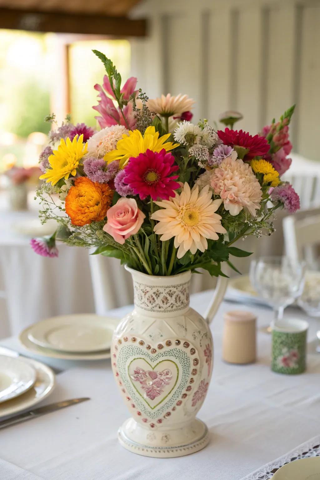 Introduce a flourishing expression of love into your home through heart-shaped blossom displays.