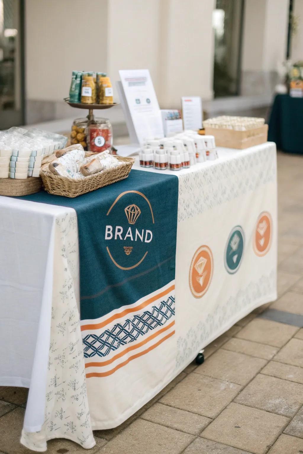 A themed tablecloth not only enhances the visual but also strengthens brand identity.