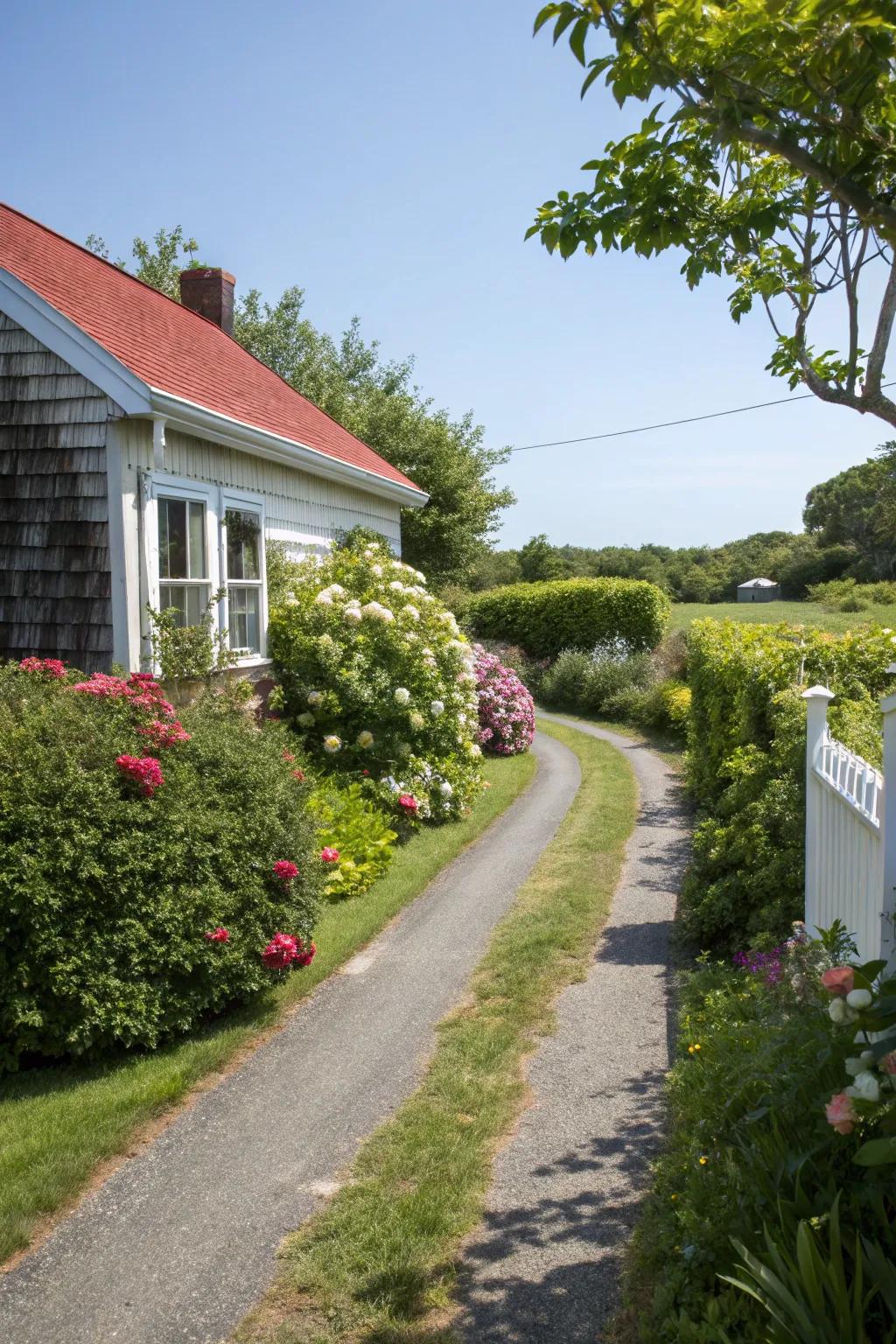 Greenery adds a refreshing and inviting element to any driveway.