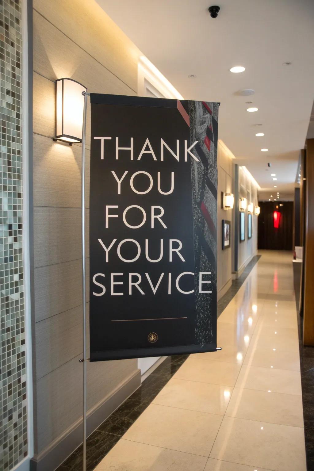 A friendly greeting with an appreciative message for veterans.