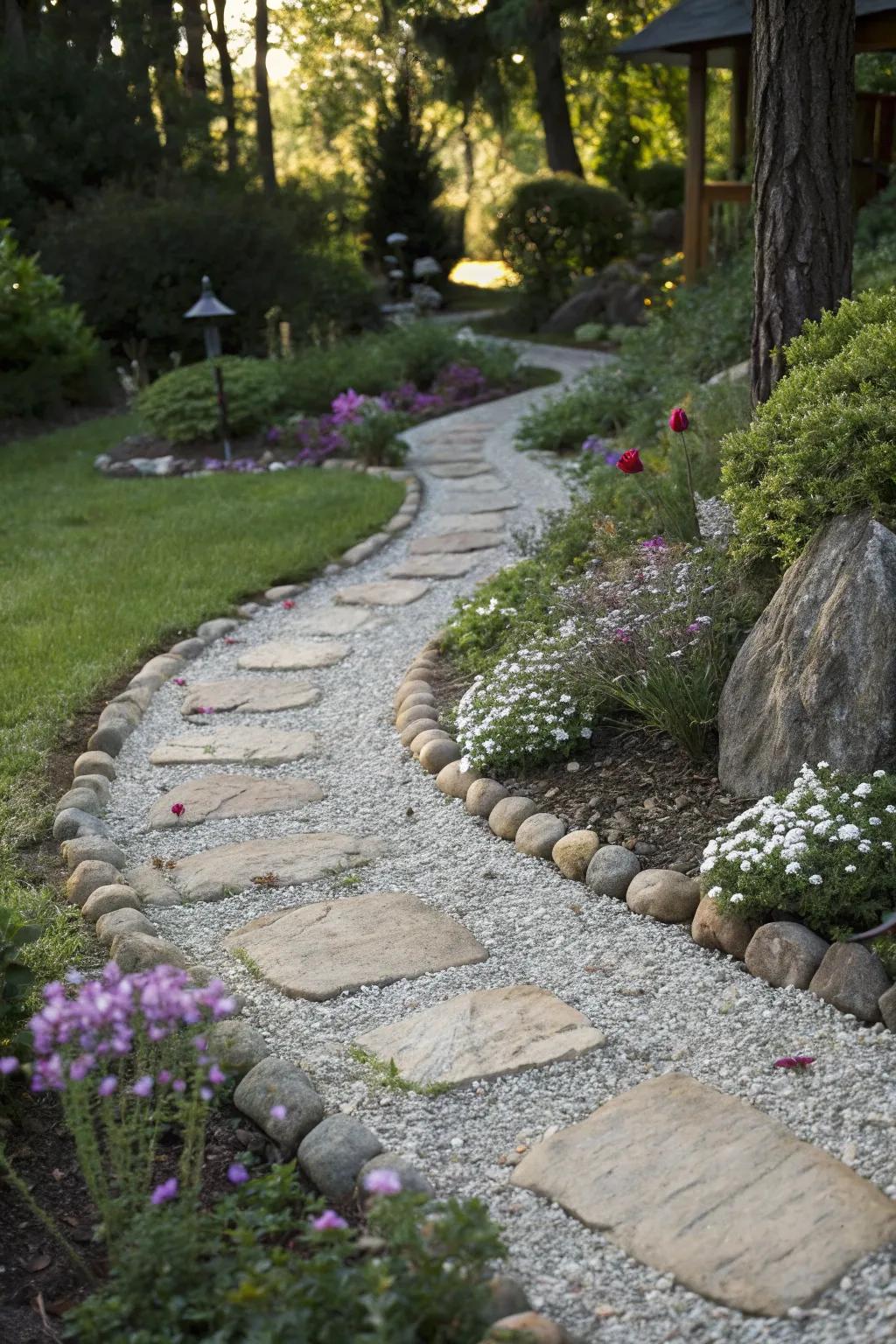 Granules and bits fashion a delightful, countryside garden path.