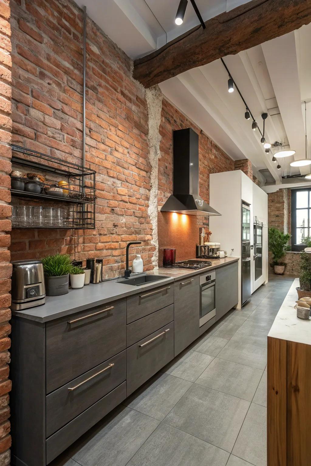 Uncovered brickwork enhances the atmosphere with its warmth and industrial charm.