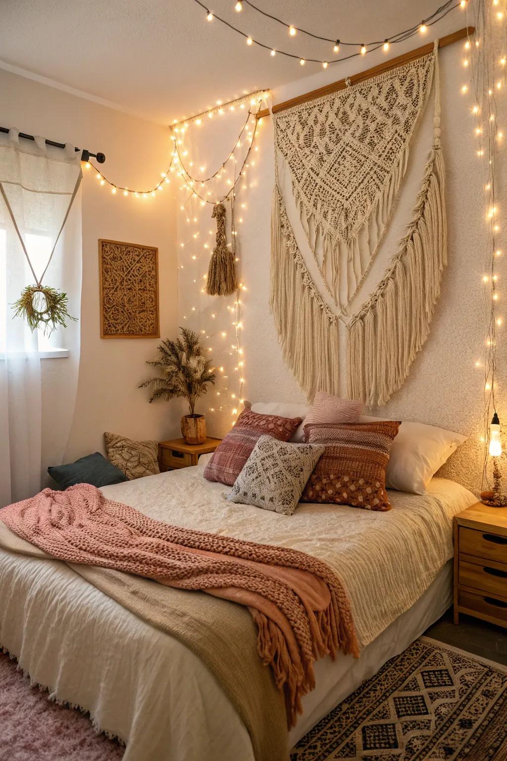 Macrame brings a cozy, bohemian atmosphere to any room.