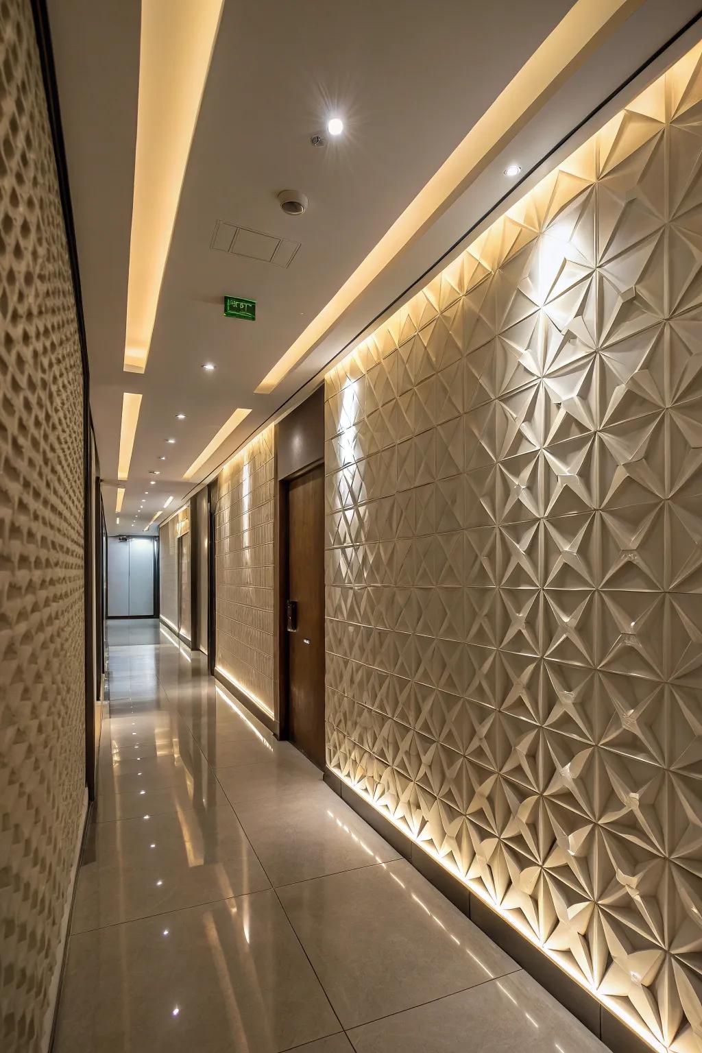 Generate an audacious statement utilizing dimensional wall designs.