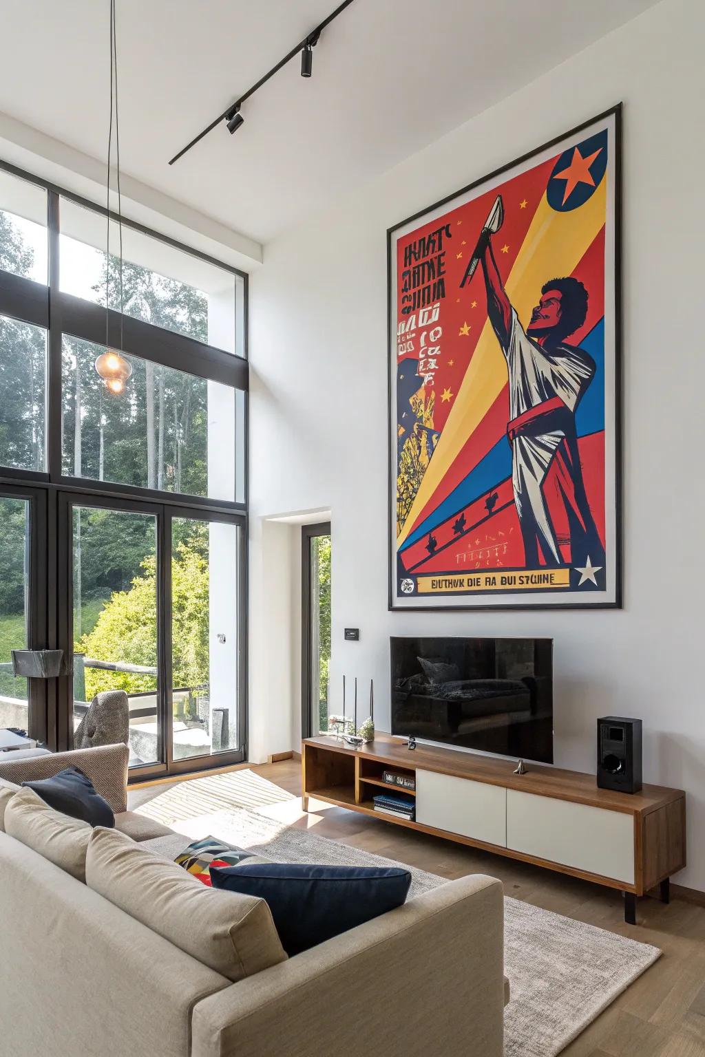 An audacious non-representational piece injecting vitality into the space.