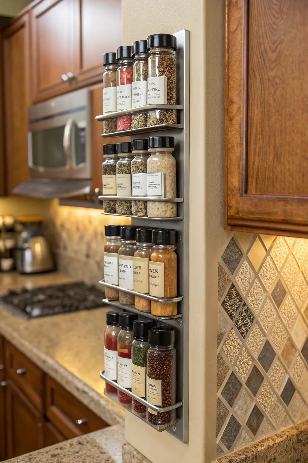 Vertical solutions make excellent use of space in smaller kitchens.