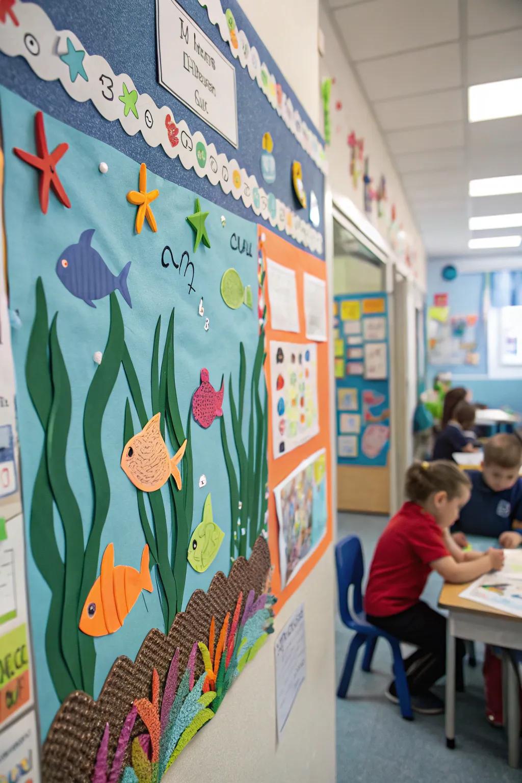 An ocean adventure on your bulletin board to captivate students' imaginations.