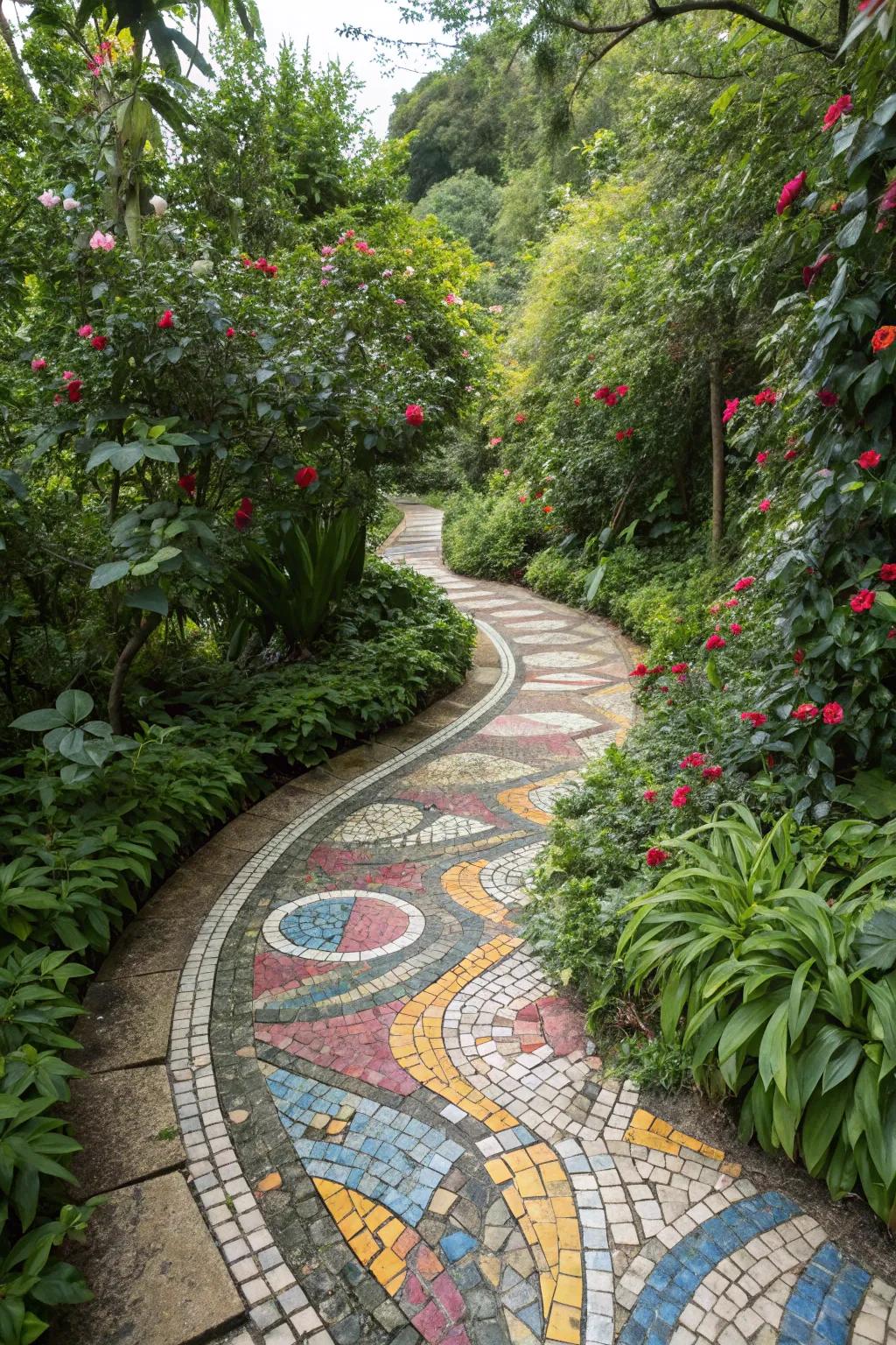 Construct pathways that encourage exploration with lively, colorful patterns.