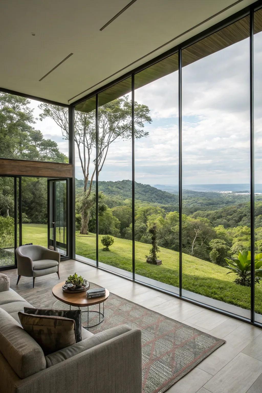Full-length panes blur the distinction between inside and outside.