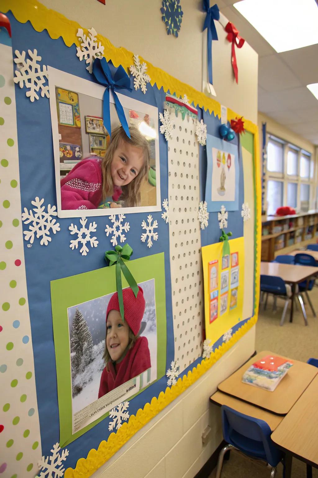 Record classroom fun with a winter-inspired bulletin board.
