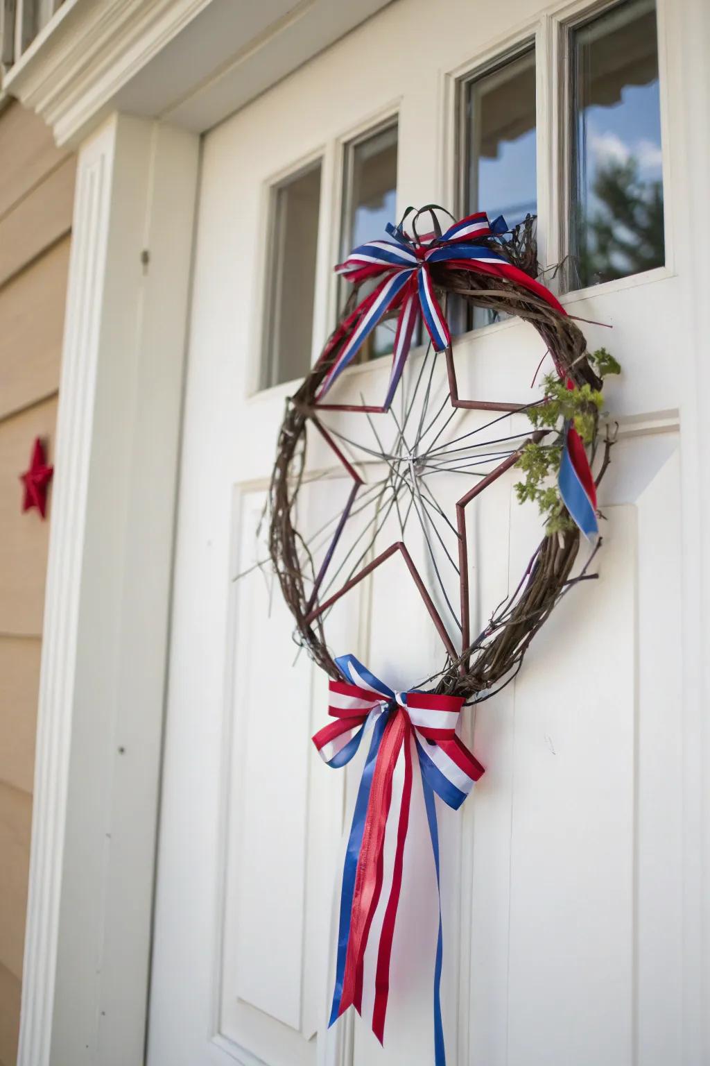 Celebrate fashionably utilizing a nationalistic strip star garland.