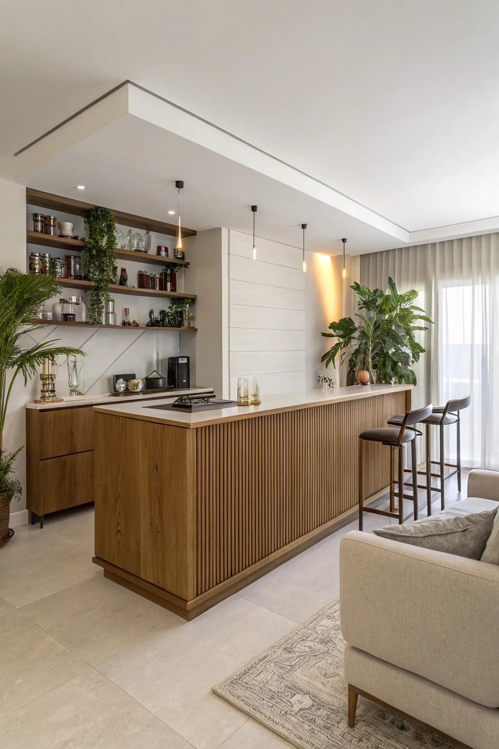 A refined timber bar ideal for a contemporary home.