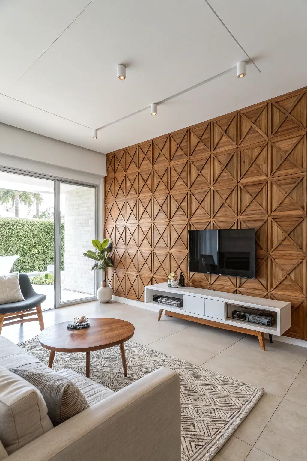 Symmetrical timber cladding brings a modern edge to any setting.