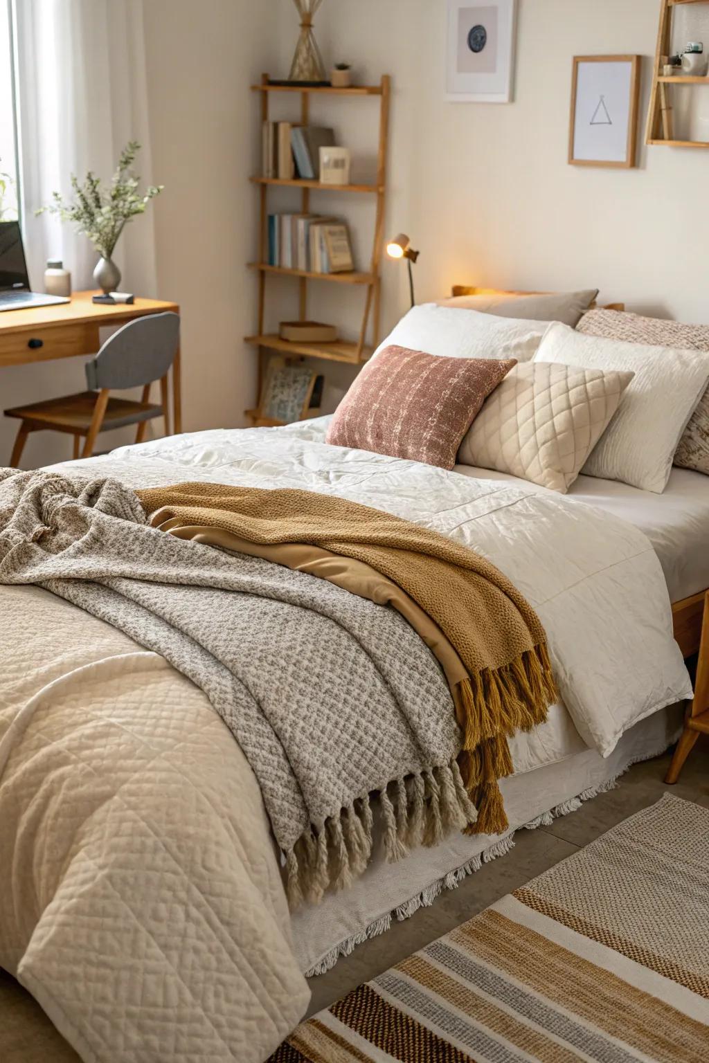 Layers of texture introduce warmth and visual interest to your room.