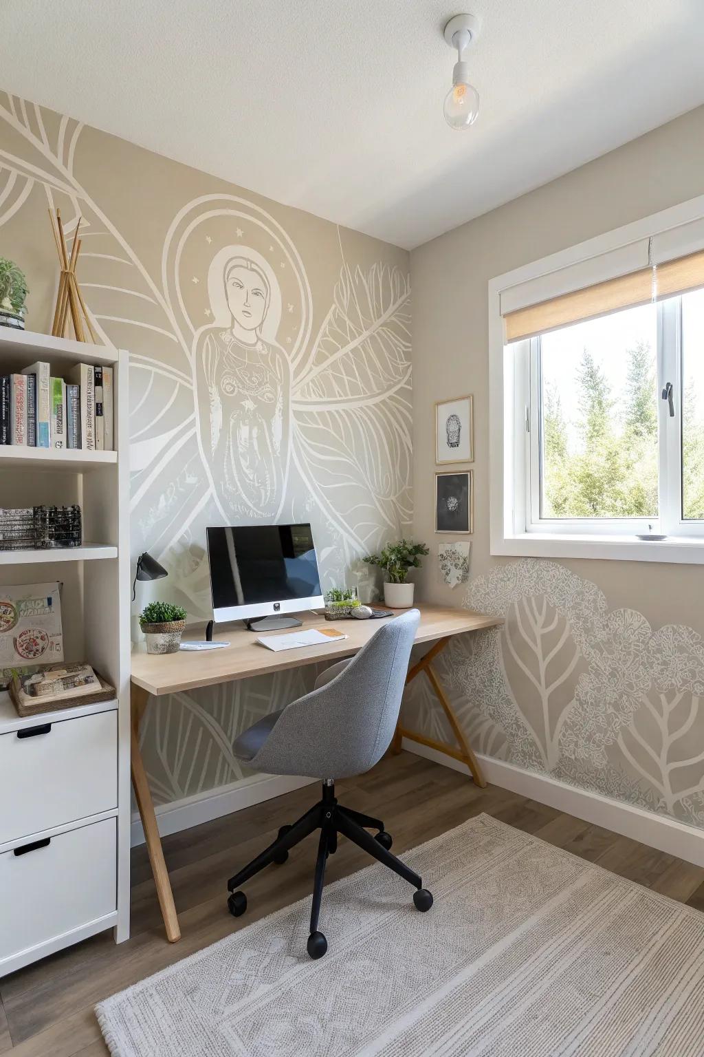 Foster calm with simple peace murals.