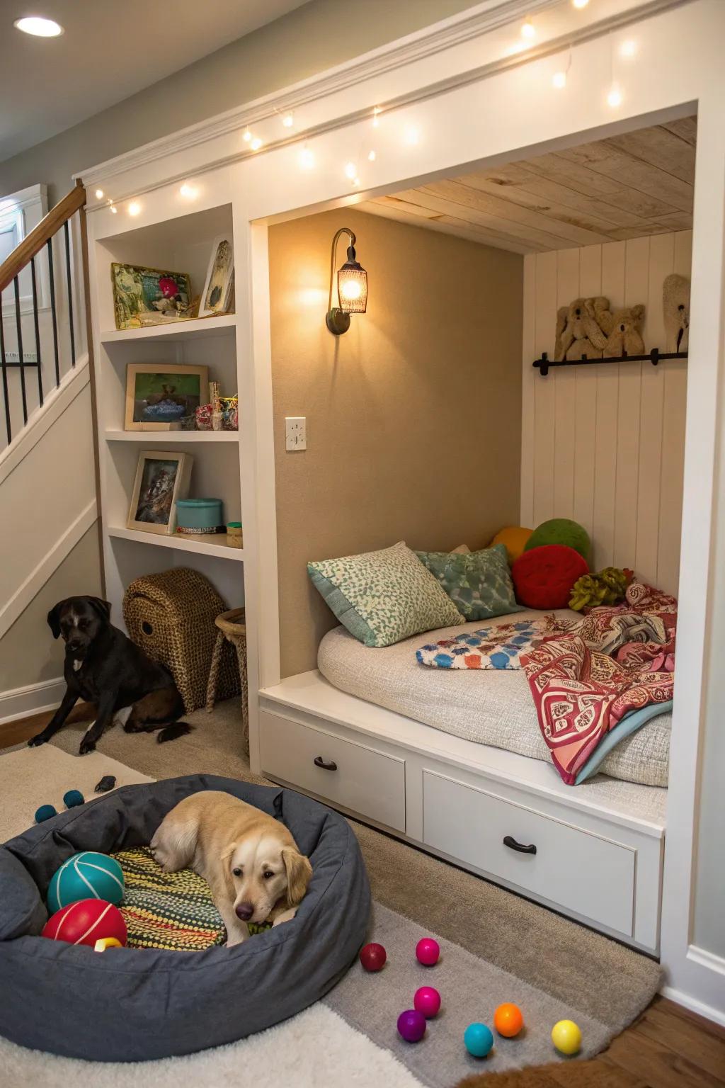 Build a special location for your pets through crafting an inviting nook.