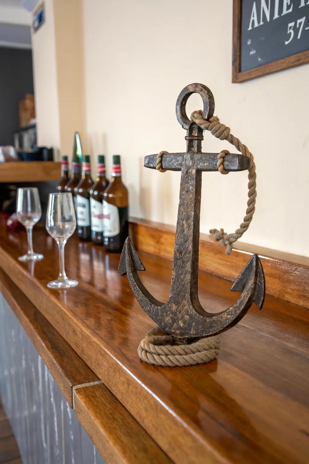 Incorporate marine flair to your bar with an ornamental bottle extractor.