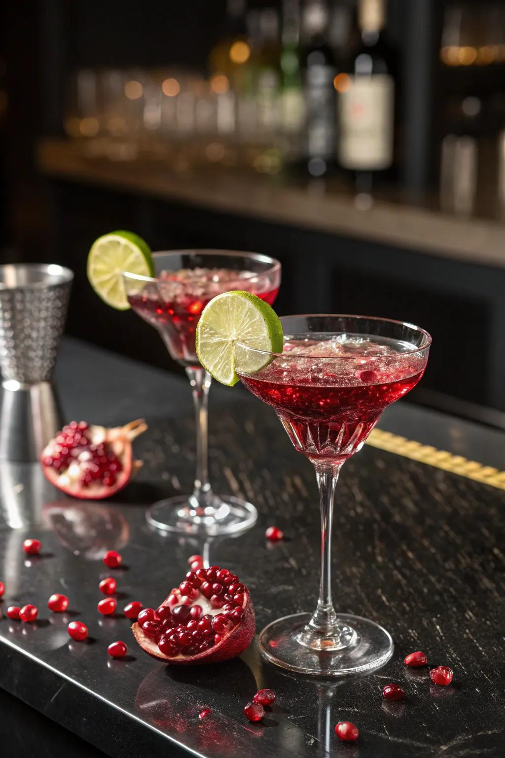 Sophisticated pomegranate-based cocktails perfect for a red-themed toast.