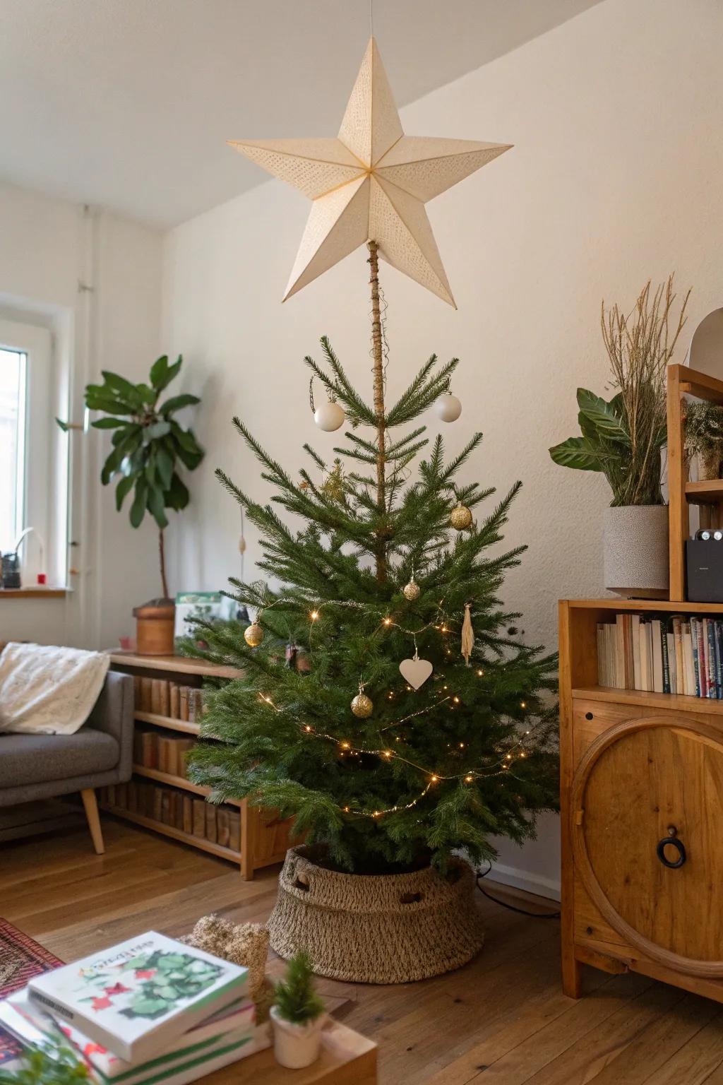Sustainable style with a paper prism topper.