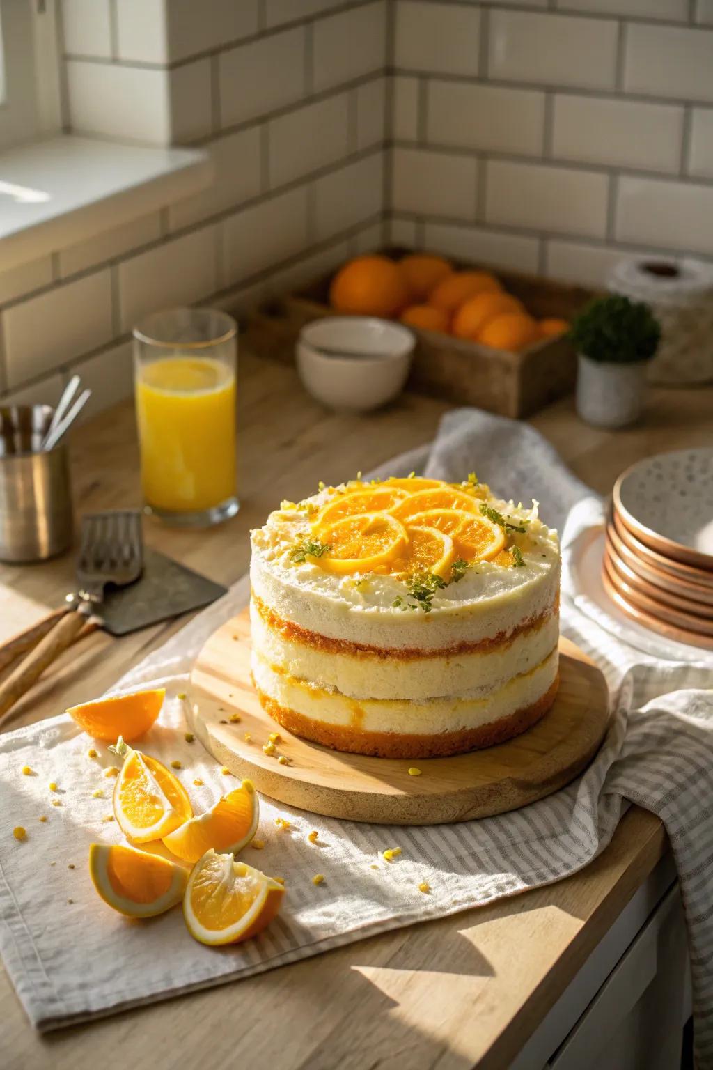 Citrus zest tiers append a tangy twist to this cake.