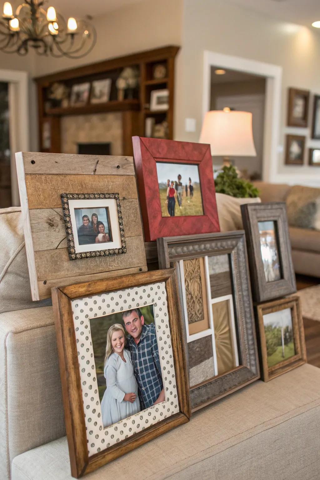 Mixing textures creates a tactile display.