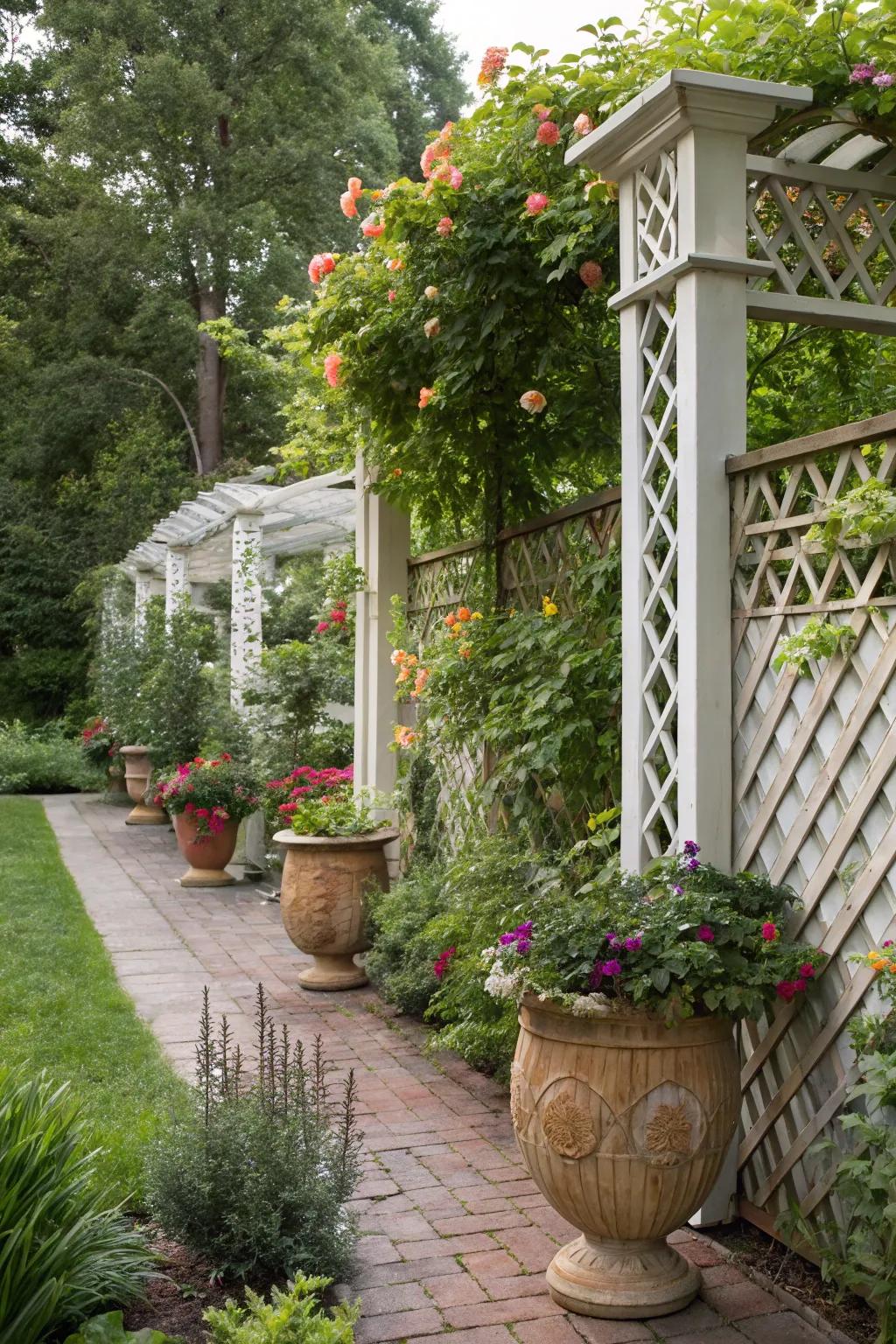 Clever designs assist in concealing unsightly areas and beautifying your garden.