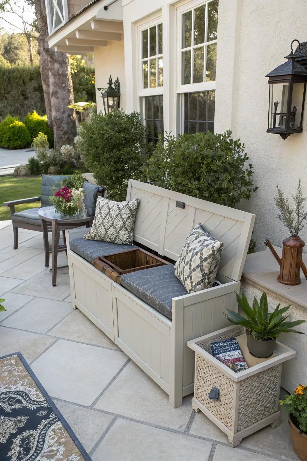 Versatile furnishings maximize utility and efficiency in outdoor areas.