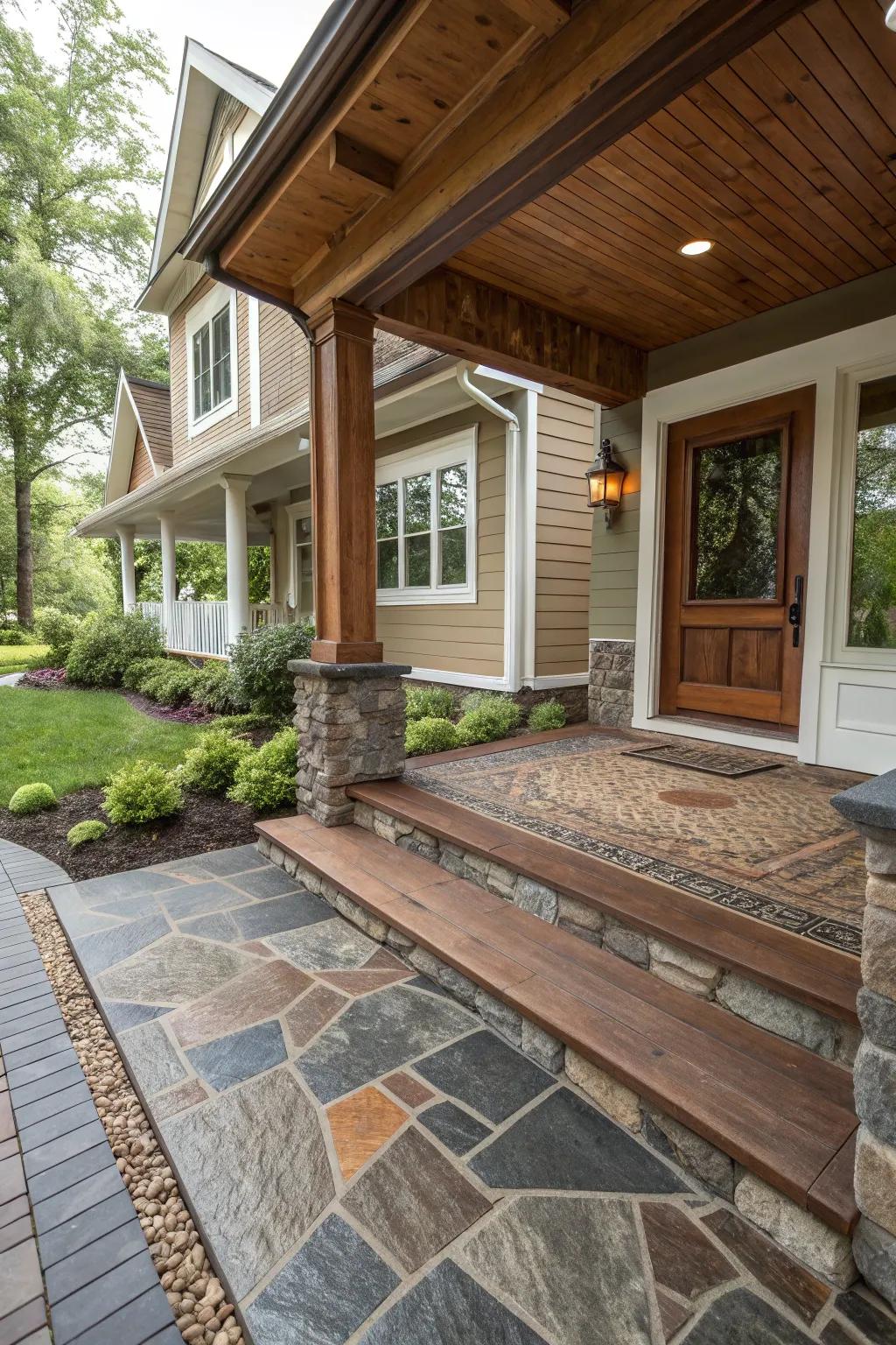 Mix and match materials for a unique and personalized porch design.
