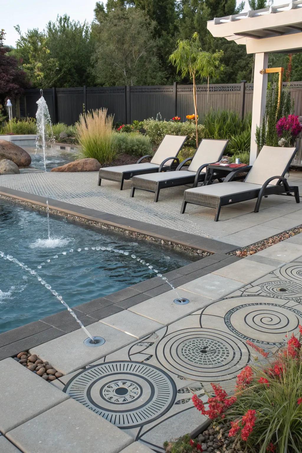 Cutting-edge patterns transform functional drains into artful features.
