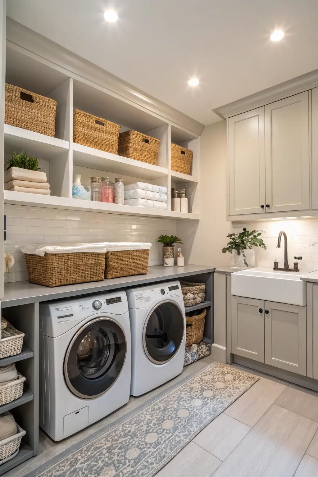 A laundry room upgraded for and style.